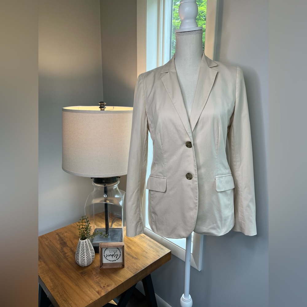 J. Crew Creamy Vanilla Cotton Blazer